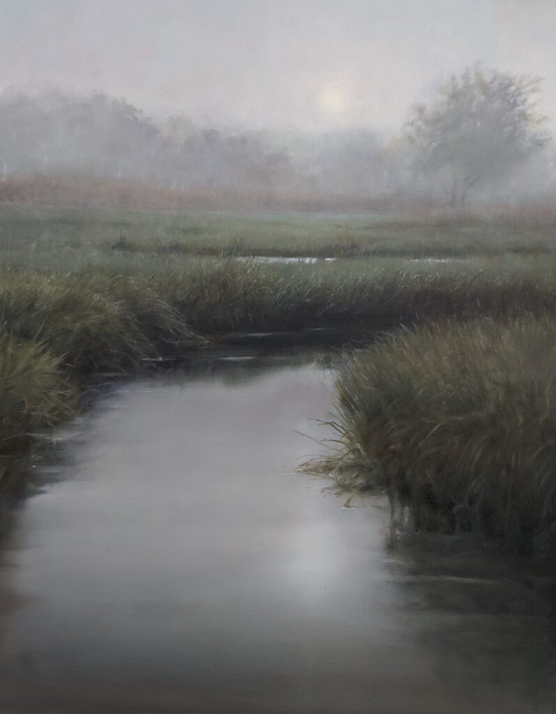 Painting of a marsh in oil by Lorena Pugh